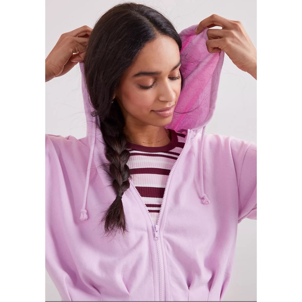 Anthropologie Maeve Cary Darted Zip-Up Hoodie NWT Size Large and Xtra Small - Picture 2 of 15